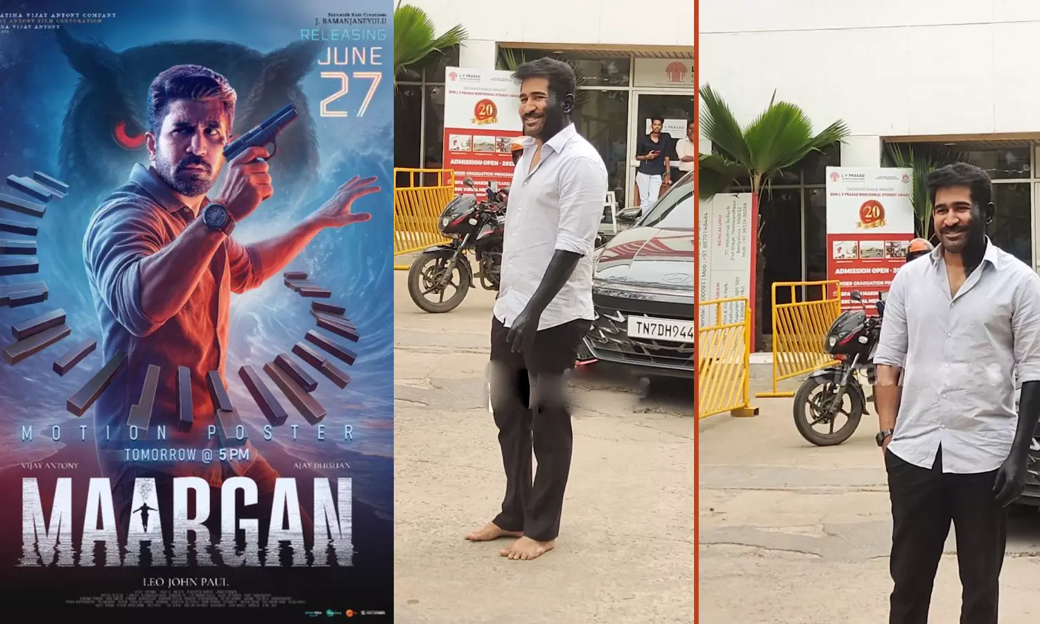 தீக்காய மேக்கப் உடன் விழாவிற்கு வந்த நடிகர் விஜய் ஆண்டனி!